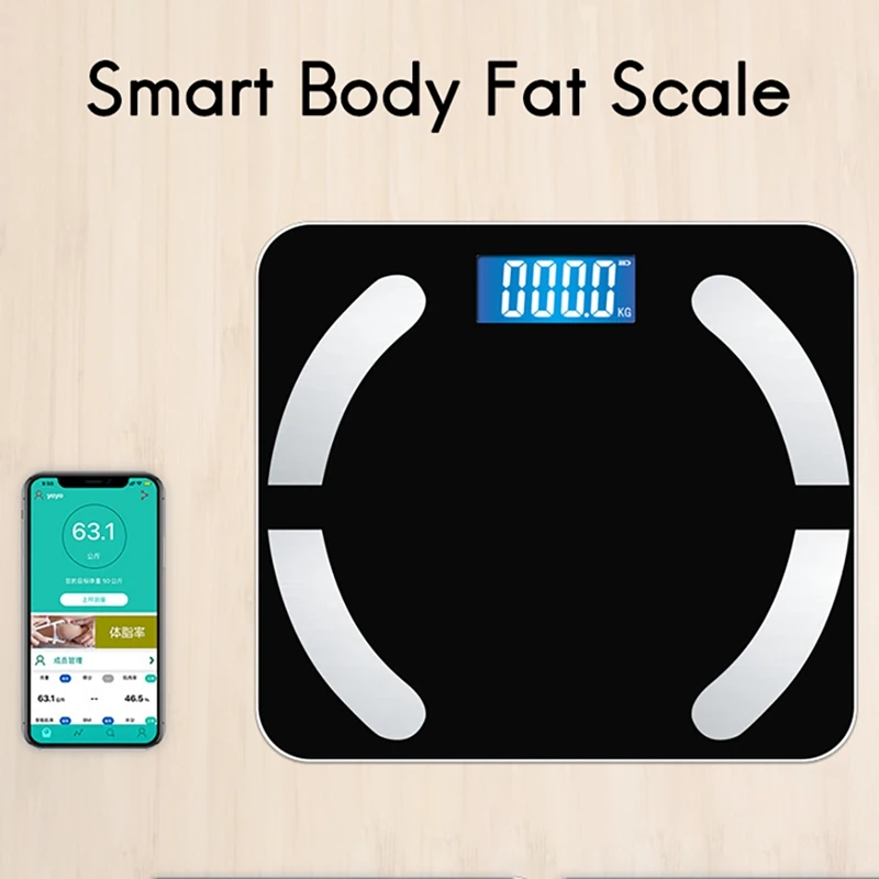 Smart Body Scale Bathroom USB Rechargeable Weight With Bluetooth Sync Data And Fitness App | Дом и сад