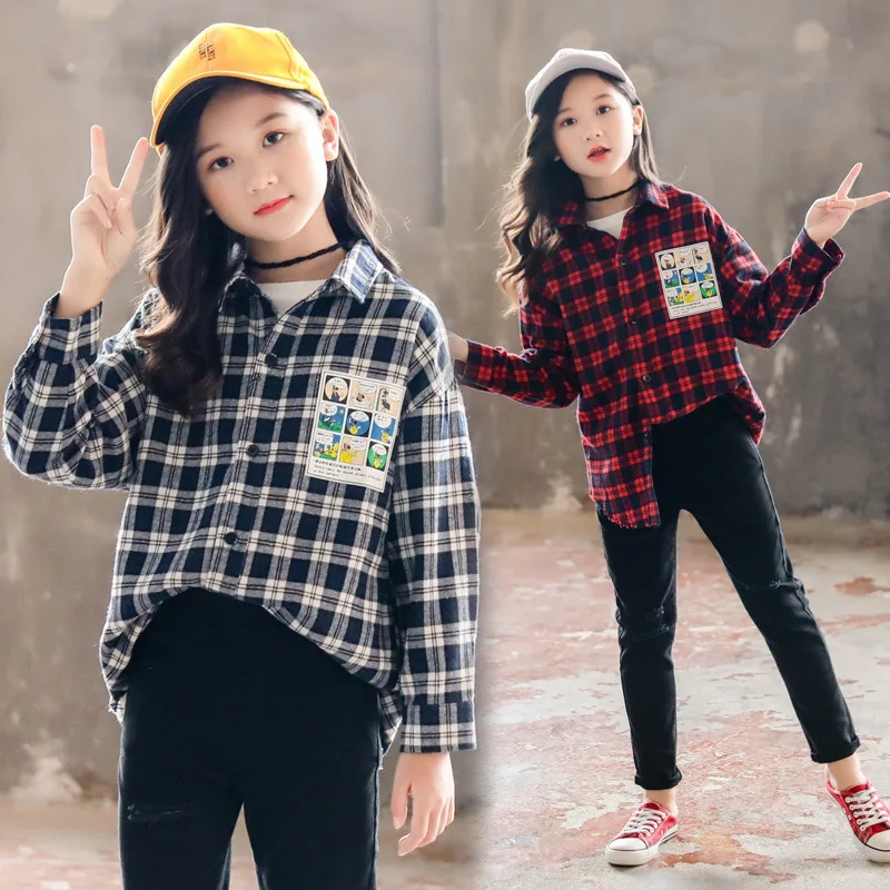 2019 г. Детская блузка для девочек осенне-весенняя одежда детей рубашки в