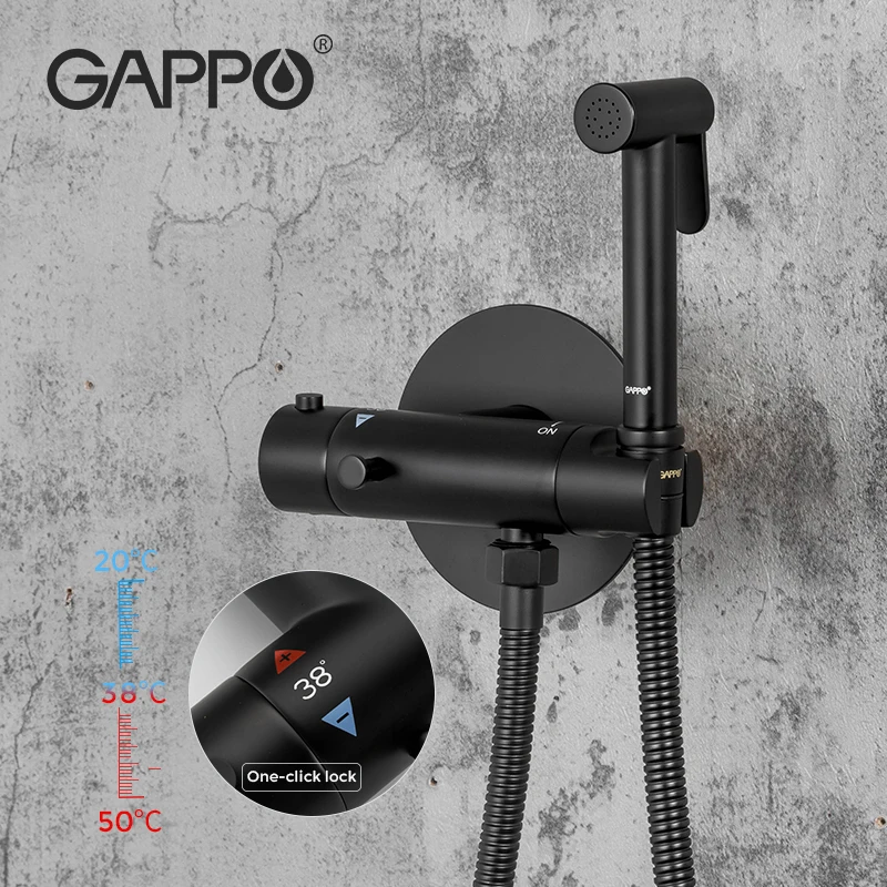

GAPPO Bathroom Faucet Wall-mounted Shower Faucets Hand Holder Thermostatic Bidet Tap Bathtub Hygienic Mixer
