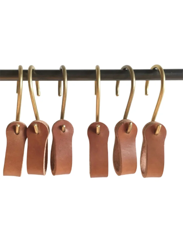 

1pcs Storage Portable Hiking 2x7cm Hanger Clothes Hook For Camp Supplies Durable Outdoor PU Leather Hooks Camping Tripod Clothes