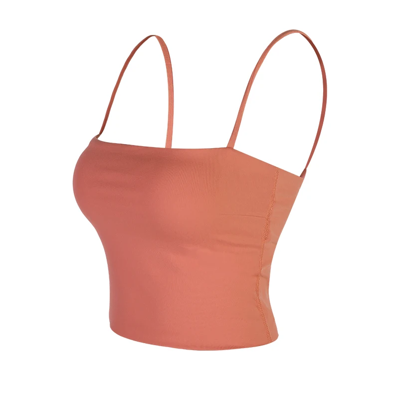 

Slim-shoulder halter feminine feel outside wear bottom inside build up fitness bra anti - light yoga sleeveless top