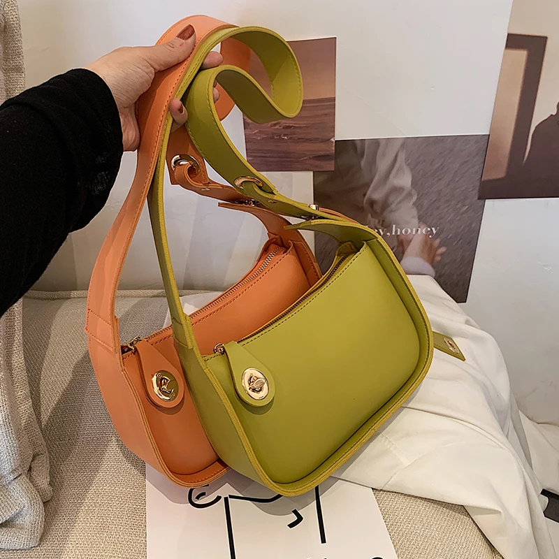 

Однотонная квадратная сумка для подмышек, новинка 2021, Высококачественная женская дизайнерская сумка из искусственной кожи, роскошная брен...