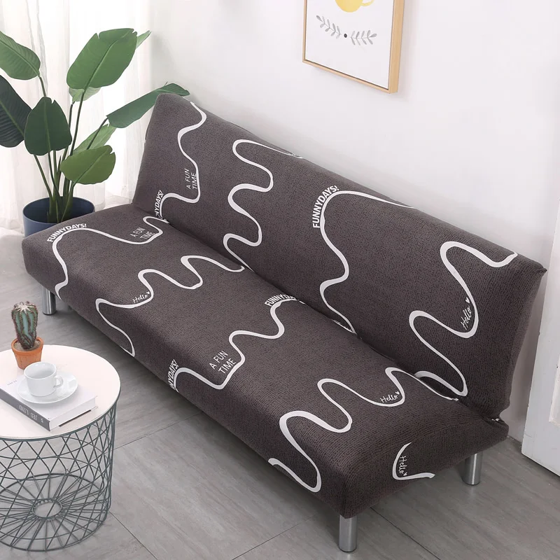 Universal Size Sofa Bed Cover Armless Elastic Couch Covers Folding Seat Slipcover Washable Stretch Covers Cheap Home Hotel - Цвет: 09