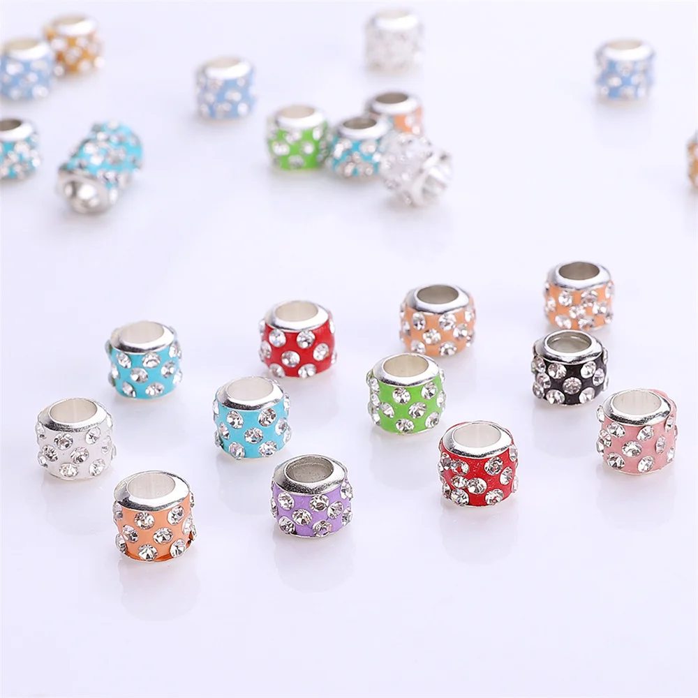 20Pcs Big Hole Lot CZ Rhinestone Crystal Murano Glass Beads Charms Fit For Pandora Bracelets Women Jewelry Accessories Making images - 6