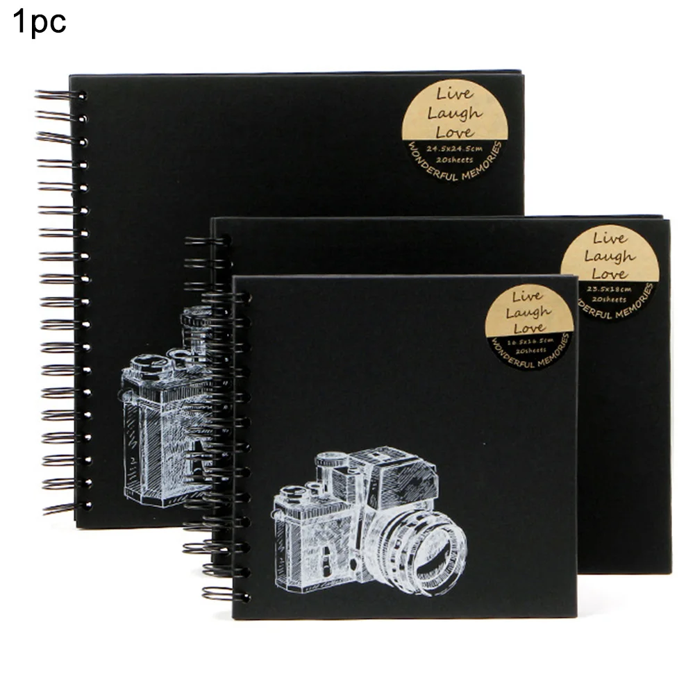 Фотоальбом сделай сам черный картон большой вместимости переносной с семейной