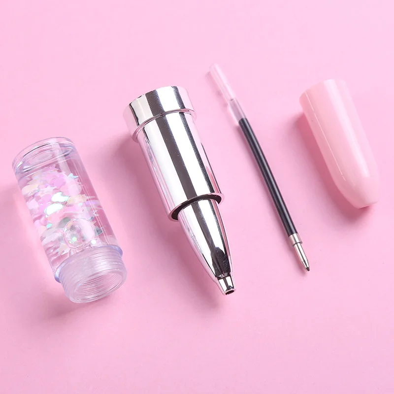 1 шт. губная помада Форма гелевая ручка с креативным дизайном и сверкающим узором