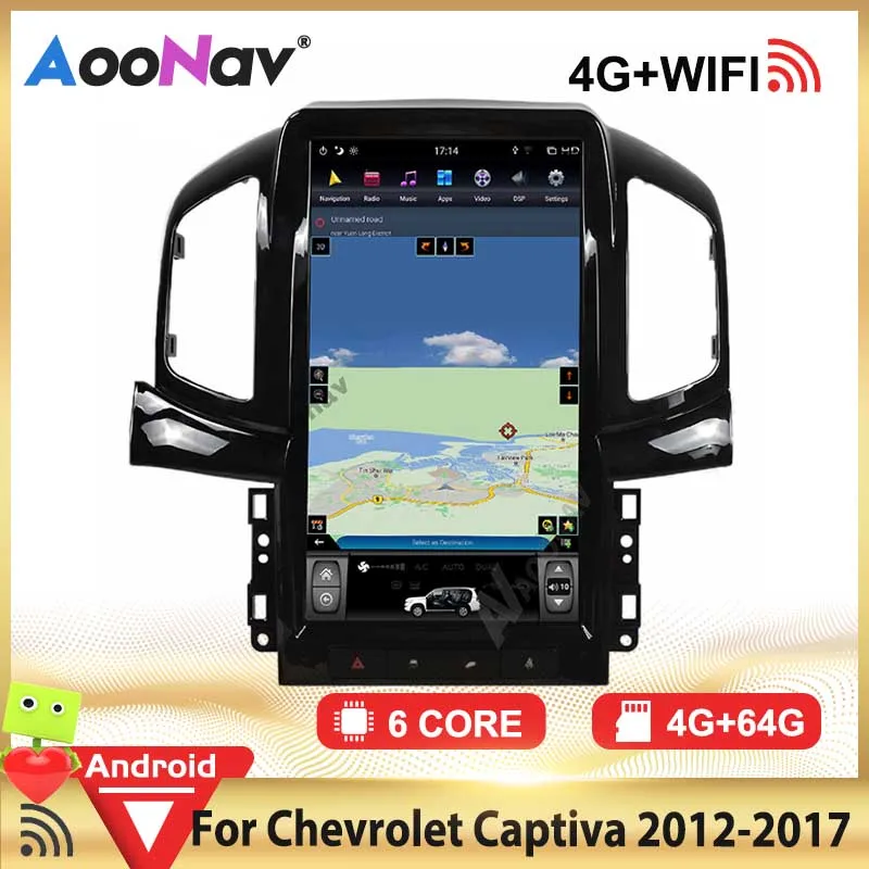 

Автомобильный мультимедийный плеер для Chevrolet Captiva 2012 2013 2014 2015 2016 +, беспроводной автомобильный мультимедийный плеер в стиле Тесла с вертикал...