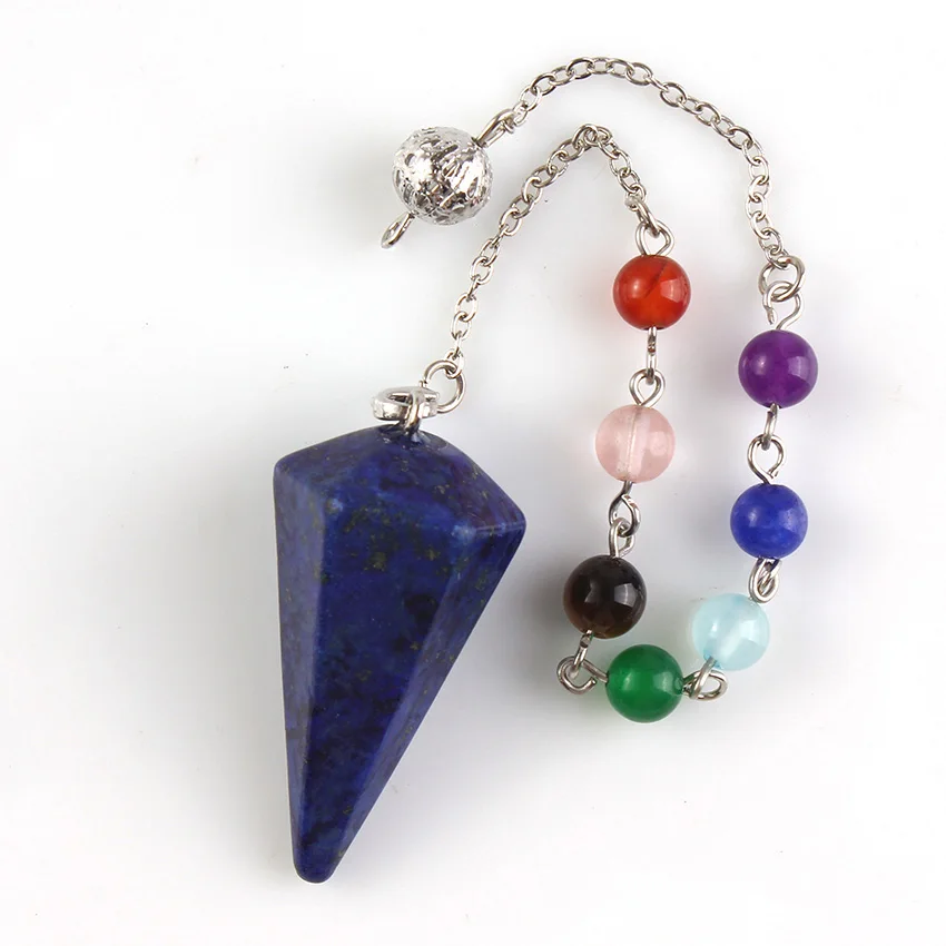 FYJS уникальная Посеребренная шестиугольная Пирамида маятниковая подвеска черные