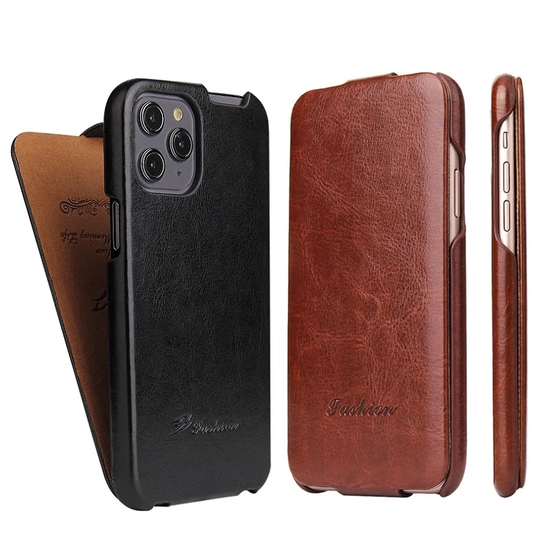 Роскошный деловой чехол для iPhone 12 Pro Max Вертикальный флип-чехол чехлы 7 8 X XS XR из