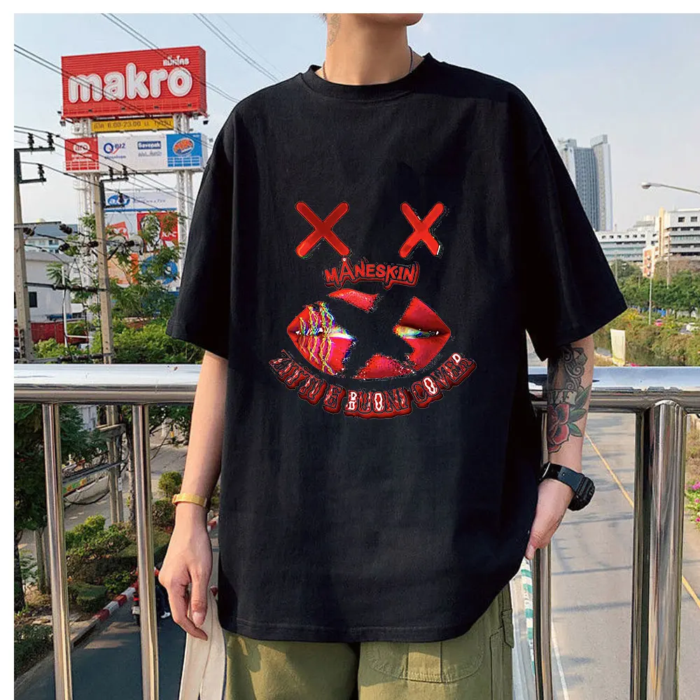 

Hot Sale Maneskin New Tee Shirt Oversize Summer Hip Hop Breathable Clothes Tops Casual T-shirt Harajuku Men's/Women's Streetwear