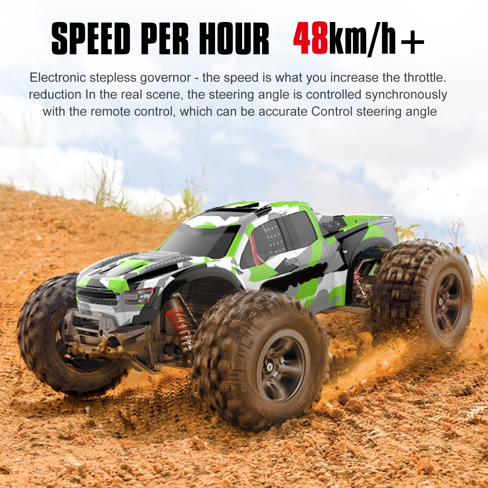 1/10 2.4GHz RC Racing Car Off-Road Car High Speed 48km/h Racing Car 4WD Remote Control Truck RTR High Quality For Kids Gift Toys enlarge