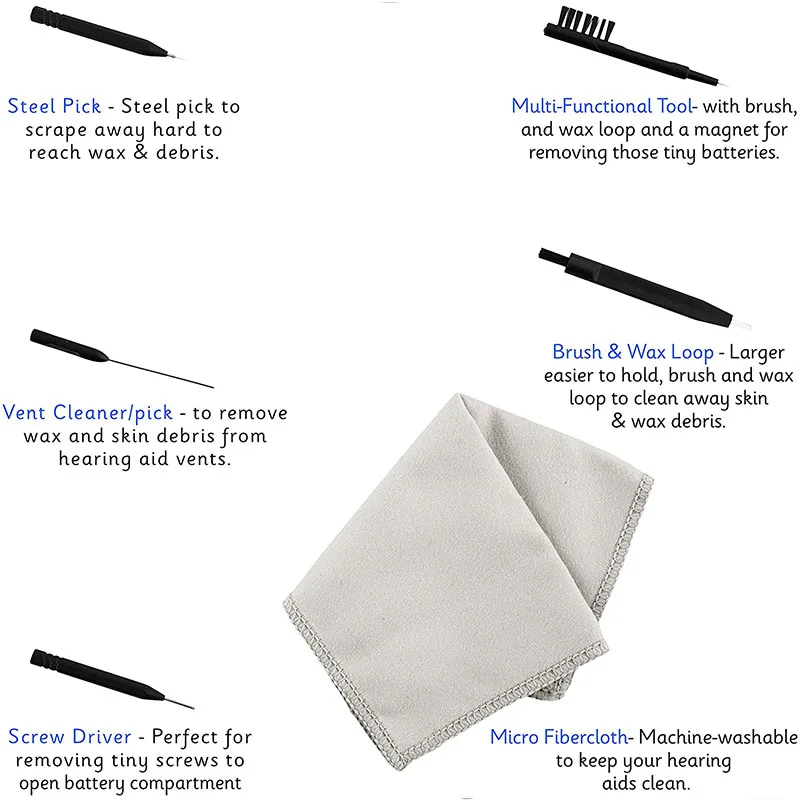 10 упаковок инструментов для чистки и ремонта слуховых аппаратов щетка