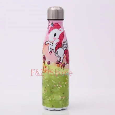 20 шт. 500 мл 17 унций бутылка для воды в форме единорога колы изолированная дорожная