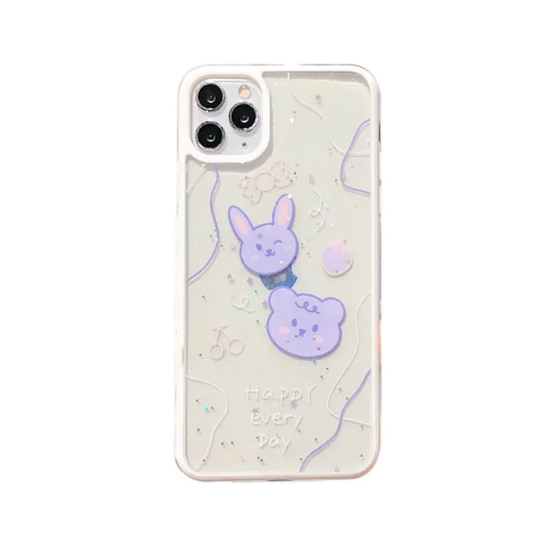 

Transparent bear mobile phone case is suitable for iPhone11 12Pro Max mini X XR XS XSMax 8 7PluS anti-fall protective back cover