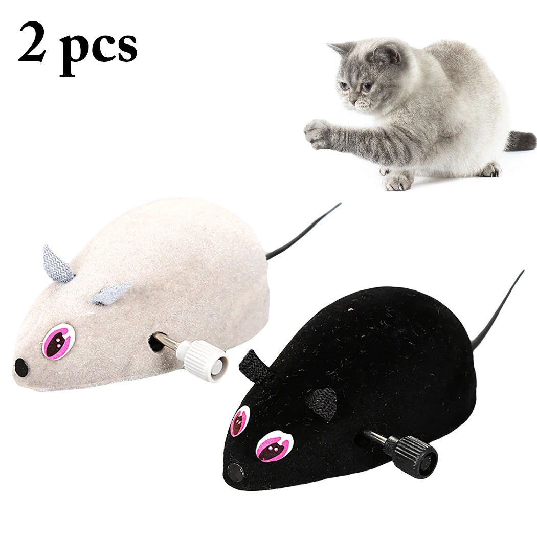 

RC Toy Wireless Winding Mechanism Mouse Cat Toy For Cat Dog Pet Trick Playing Toy Plush Rat Mechanical Motion Rats Dropshipping