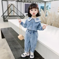 blue jean spring summer childrens clothes set baby girls coat pants 2pcsset kids school beach outdoor teenage girl clothing