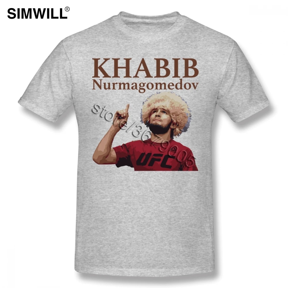 Футболка мужская Khabib Nurmagomedov 100% хлопок короткий рукав круглый вырез принт Прямая