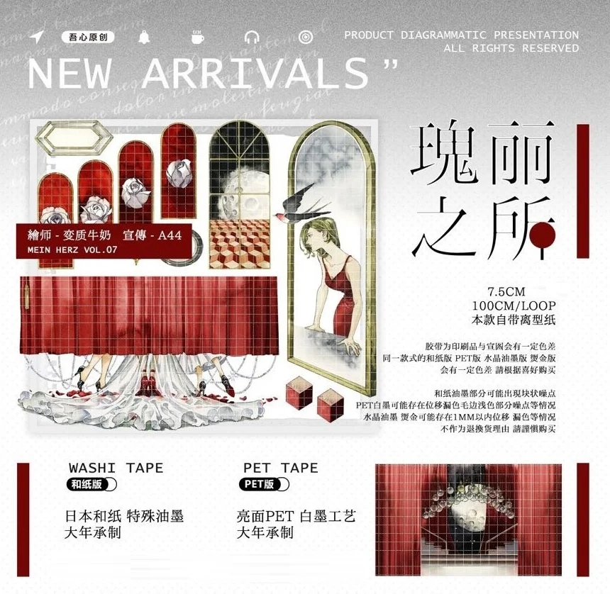 

1 петля великолепное место ПЭТ лента Пейзаж Европейский Стиль Темный коллаж