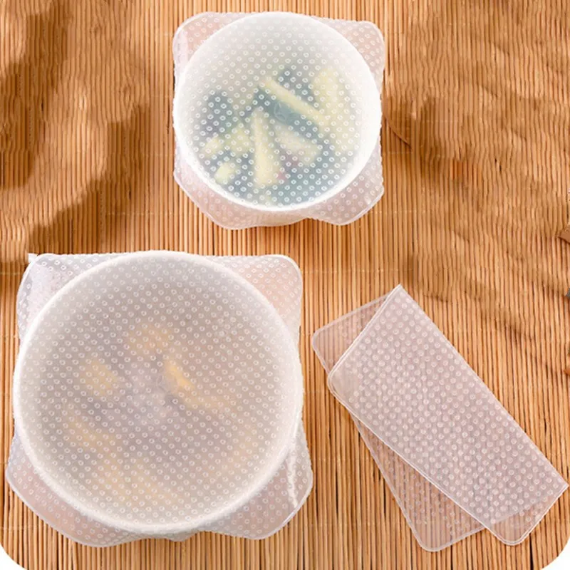 

4 шт., силиконовые крышки для пищевых продуктов