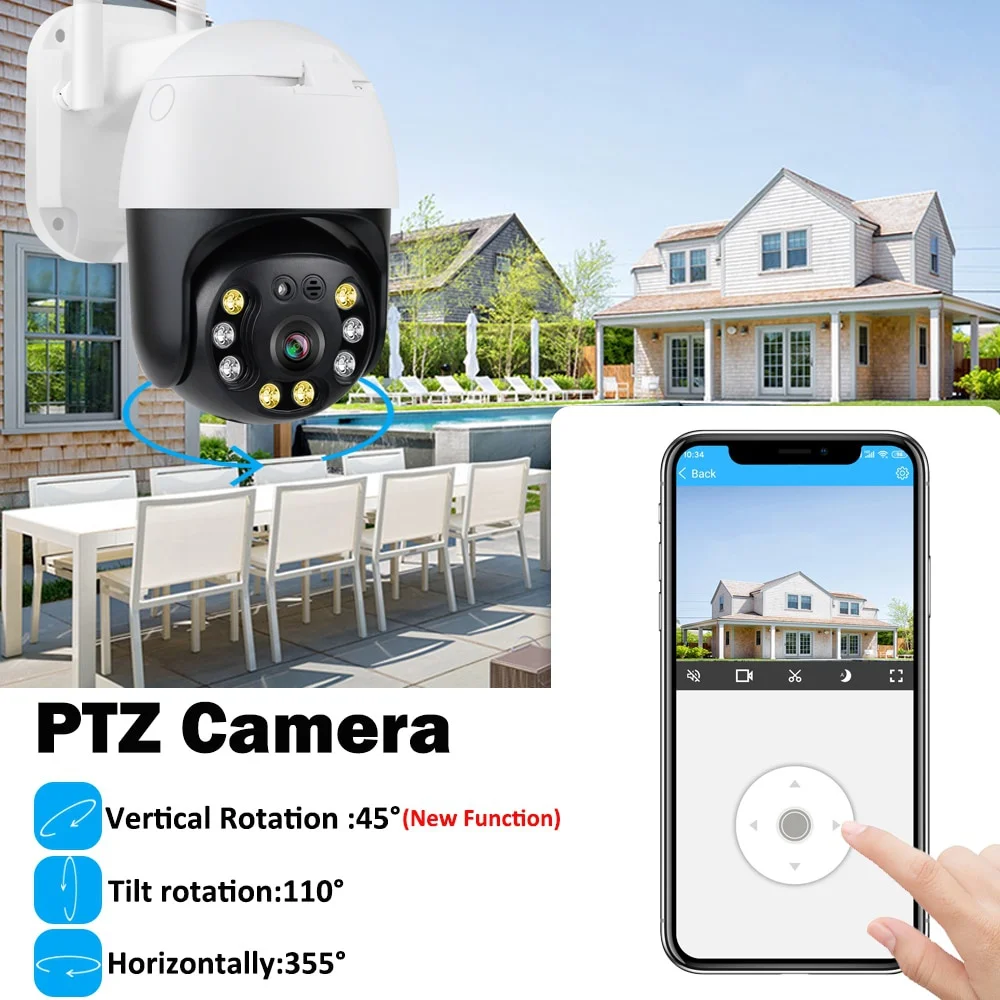 Скидка IP-камера наружная купольная, 5 МП, PTZ, Wi-Fi, 4-кратный зум