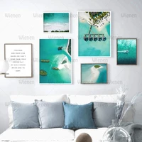 modern islands beach sea quotes canvas painting nordic wall art posters and prints landscape wall pictures for living room decor