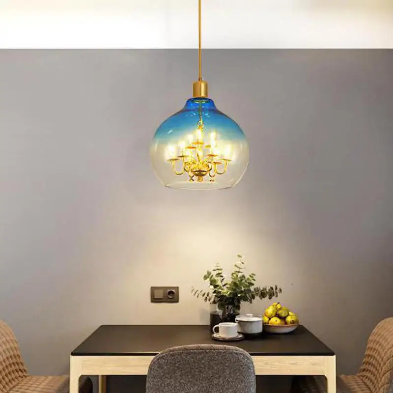 Стеклянные подвесные светильники для прихожей лампа G9 светодиодный светильник