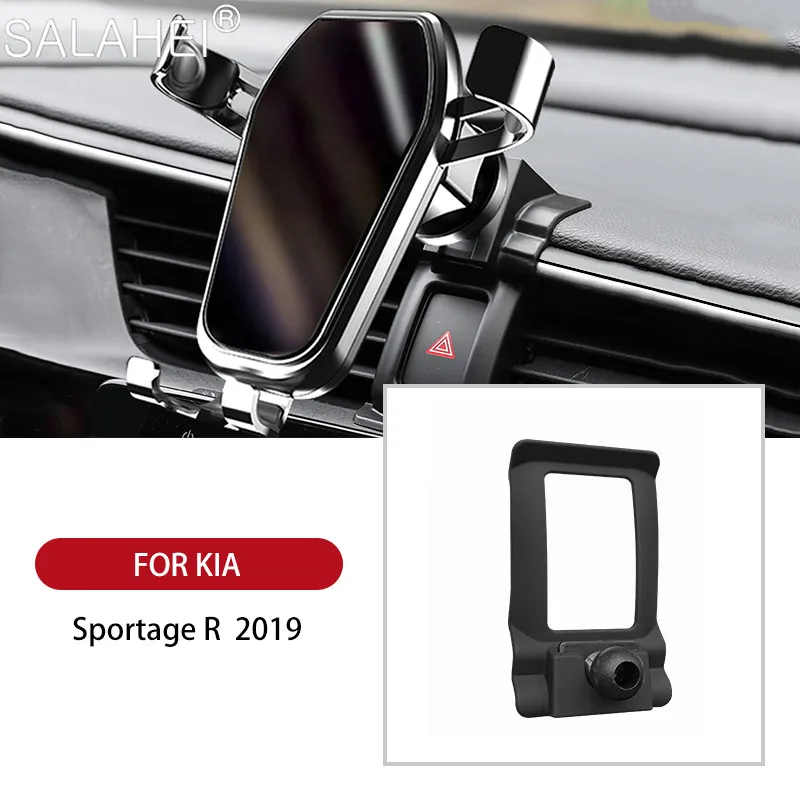 

GPS Adjustable Gravity Car Phone Holder Air Vent Clip Mount Mobile Phone Stand Holder For Kia Sportage R 2019 Car styling