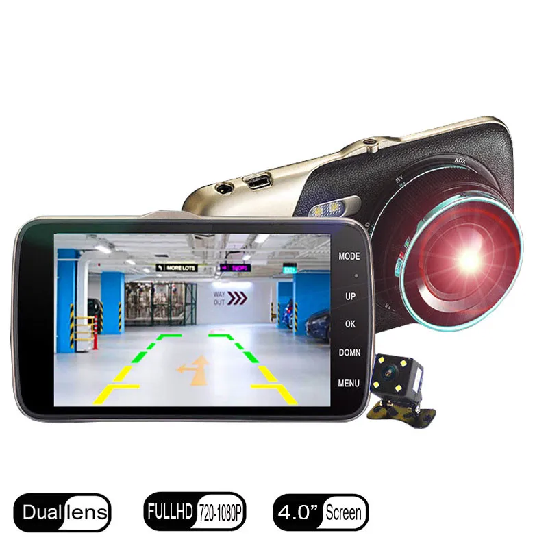 Original 4.0 Inch IPS Screen Car DVR Recorder Camera Dual lens Dash Full HD 1080P Video 170 Degree Dush | Автомобили и мотоциклы