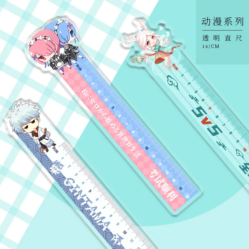 Rem Ruler Straight Multifunction Drawing Tools Student Rulers Inuyasha Double-duty Plastic School Office Supplies Stationery