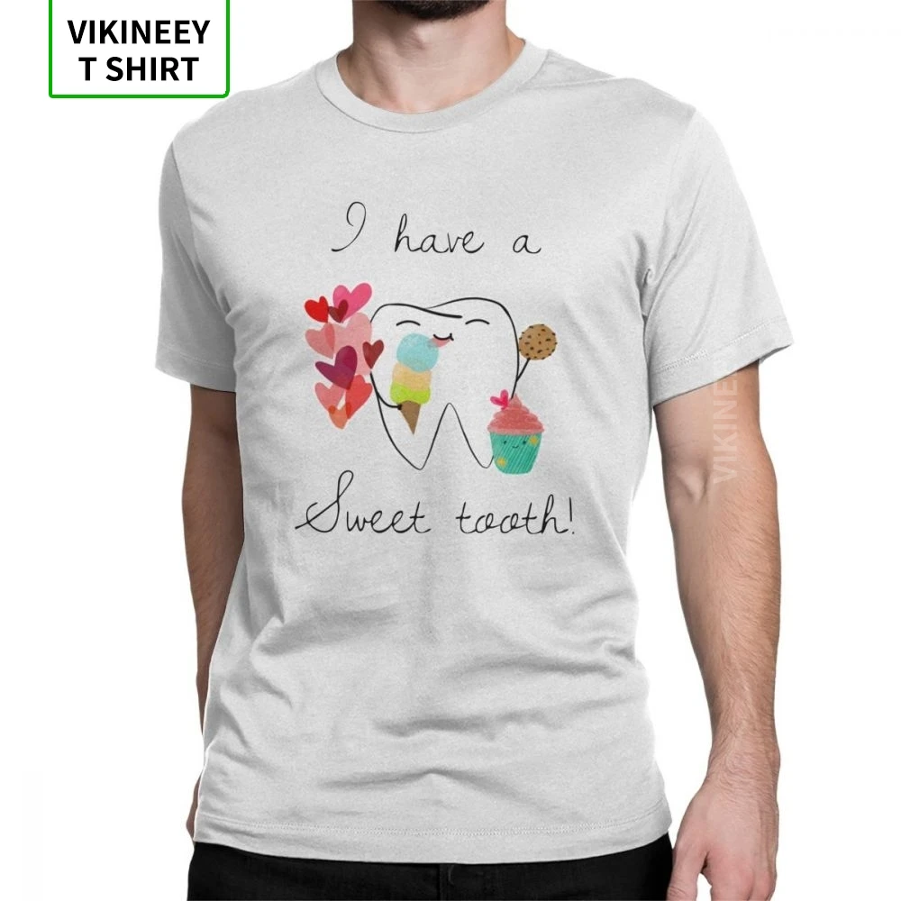Мужская футболка у меня есть сладкое Новинка топы стоматолог стоматология