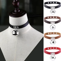 egirl bell pendant night club choker necklace for women men punk gothic sexy leather choker party jewelry accessories girl gifts