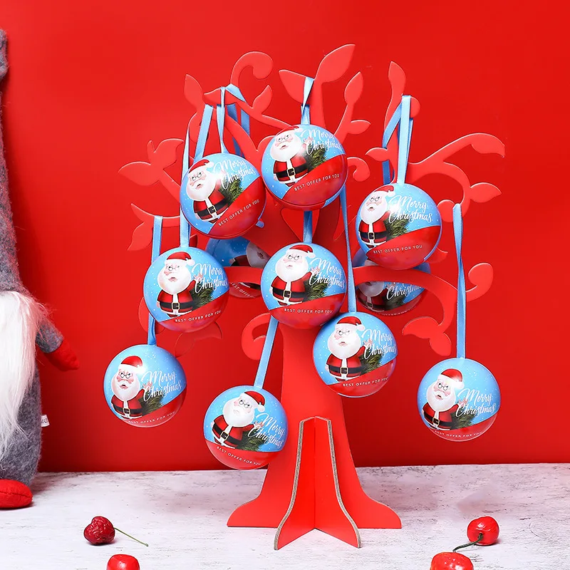 Рождественский шар Санта Клауса снеговика металлическая коробка для хранения