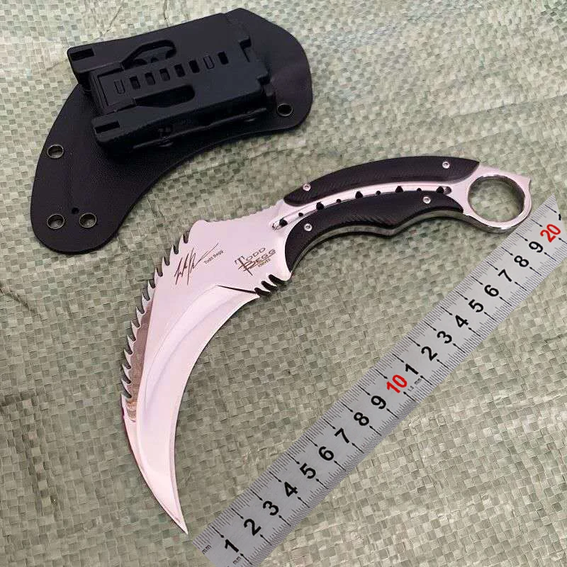 Фиксированный нож керамбит лезвие D2 сталь + Ручка G10 тактические охотничьи ножи