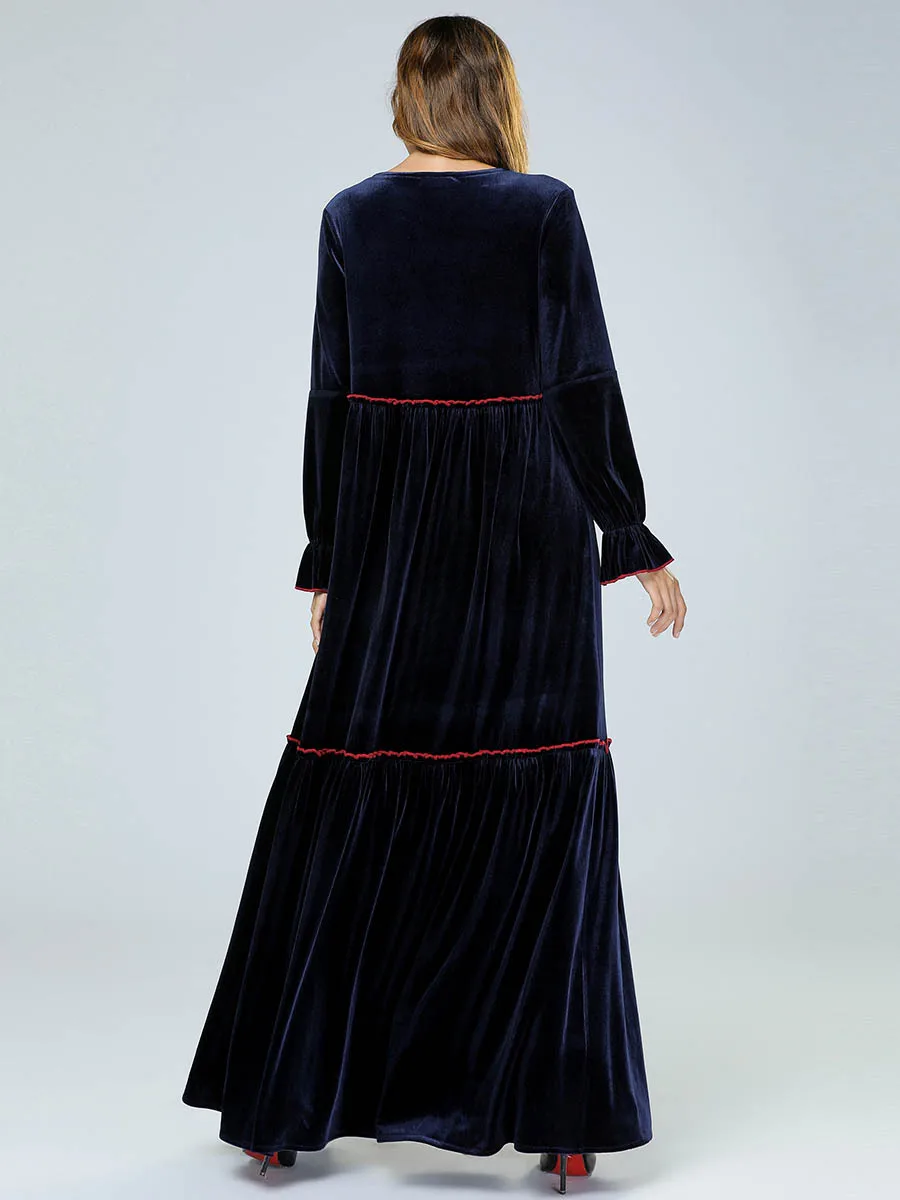 Abaya турецкий марокканский кафтан простой вышитый плиссированный кардиган