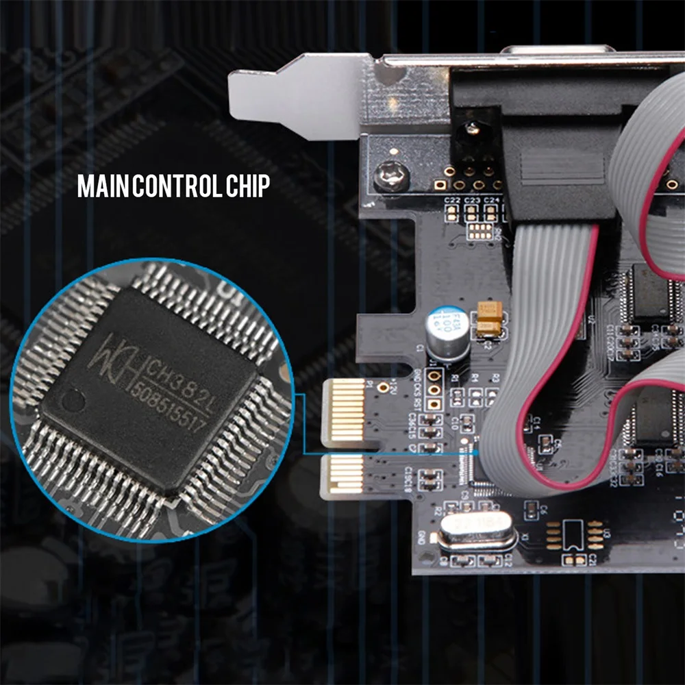 

RS232 Black Serial Port Expansion Card High Speed 9 Pin PCI-E To RS232 Serial Port Expansion Card Mini Durable Computer Adapter