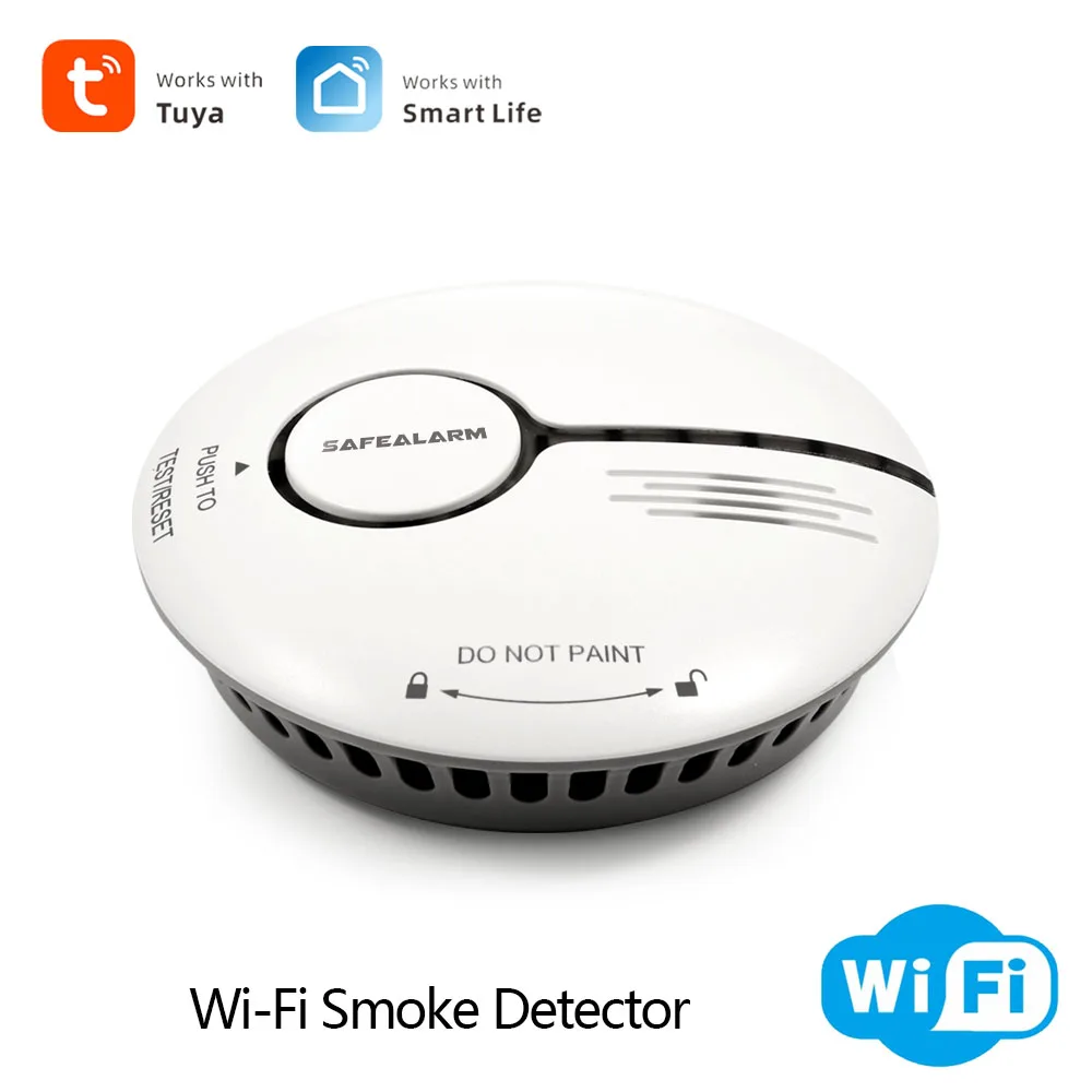 

Tuya Smart Home Automation Smoke Detector WiFi for Battery Operate Fire Alarm CE Standard