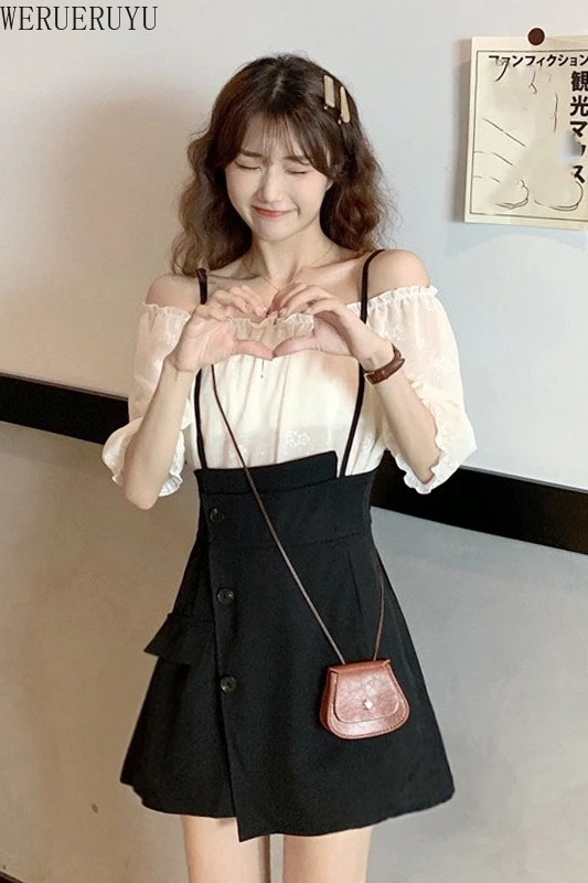 

WERUERUYU Women Rompers Summer Casual Loose Sleeveless Jumpsuit Button Pocket Suspenders Bib Short Pants Wide Leg Playsuits