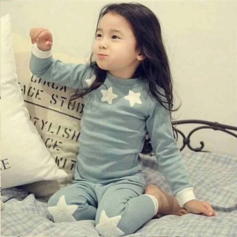 Детские пижамы одежда для сна из 100% хлопка мальчиков и девочек комплекты пижам с