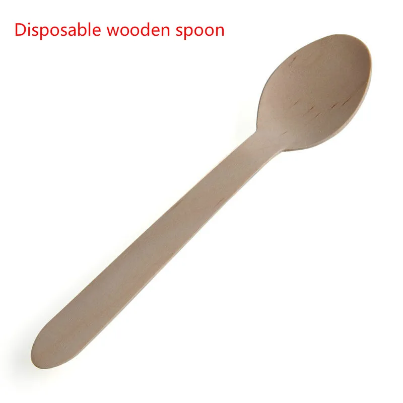 

100Pcs Disposable Wooden Spoon Mini Ice Cream Spoon Wood Western Dessert Scoop Wedding Party Tableware Kitchen Safe New
