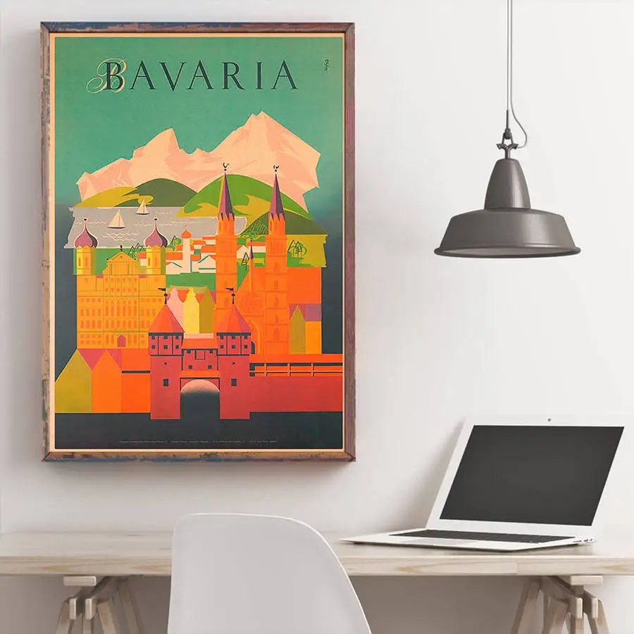 Баварийское здание плакат настенная художественная наклейка винтажная