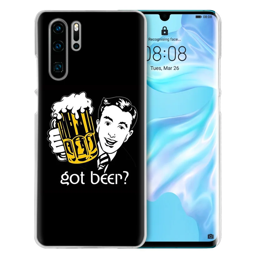 Жесткий чехол-накладка из поликарбоната для huawei Honor P20 mate 20 10 P10 P9 P8 8X9 Lite P Smart+ Plus Nova 3i прозрачный чехол с изображением пива