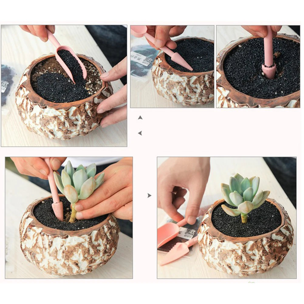 

6 Pcs/Set Plastic Garden Planter Kit Succulent Plant Planting DIY Tool Set Bonsai Miniature Planting Flower Garden Tool
