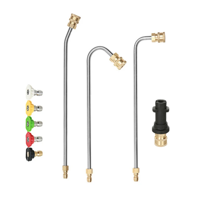 3X Изогнутые стержни + 5X насадки 1 набор адаптеров 35 см мойка высокого давления для