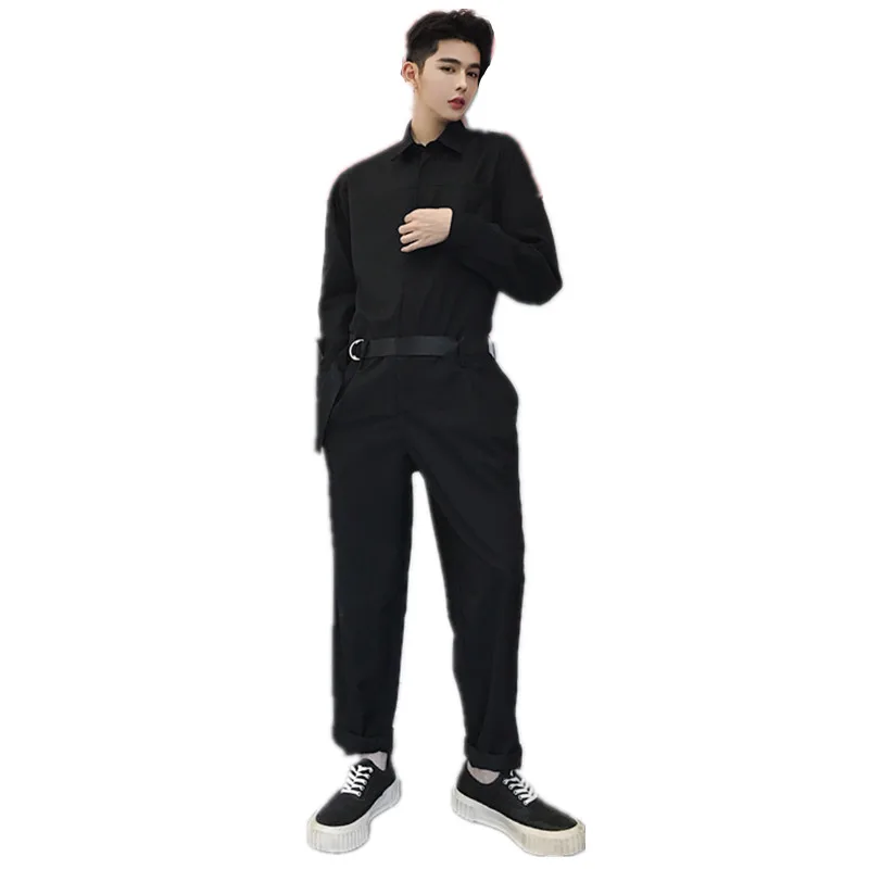 

Autumn men Japan style vintage jumpsuit casual cargo pants man hip hop punk shirts fashion overalls