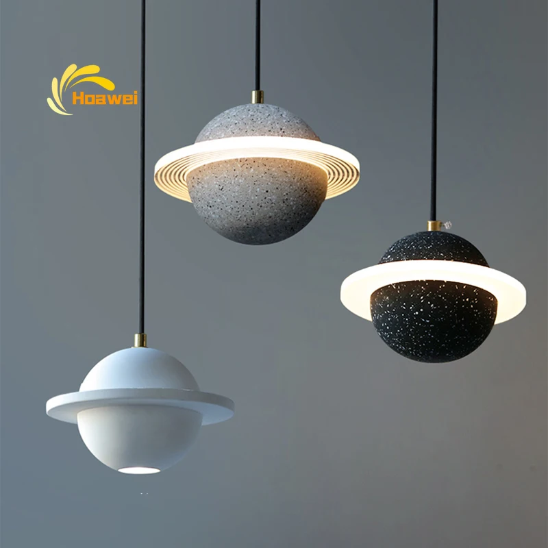 

Современные планета светодиодный подвесные лампы освещения Nordic абажур цемент подвесной светильник обеденный подвесной светильник Гостин...