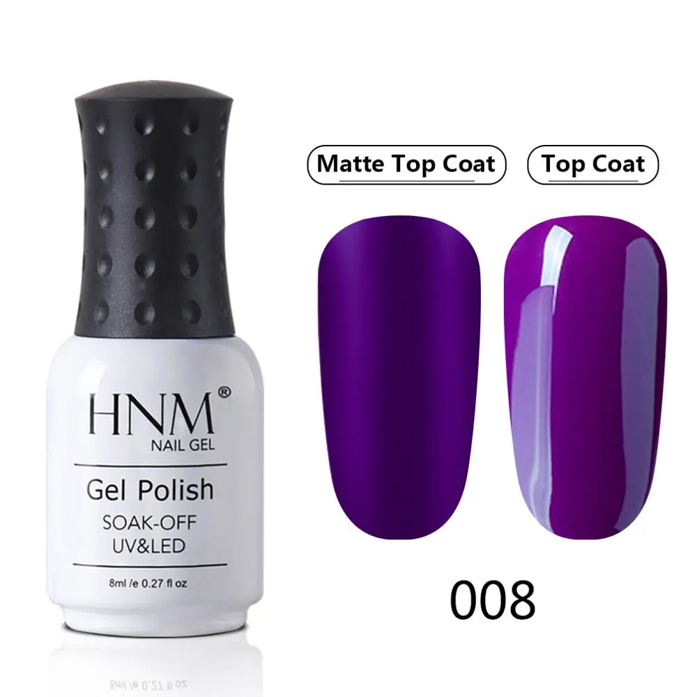 PP008 HNM Blue Purple Matte Effect Gel Nail Polish Need Matt Top Coat Base Semi Permanent UV LED Lamp Hybrid Varnishes Lacquer Gellak - Цвет: PP008