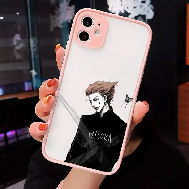 

hunter x hunter Phone Case Pink matte transparent For iPhone 7 8 x xs xr 11 12 pro plus max mini Clear Funda