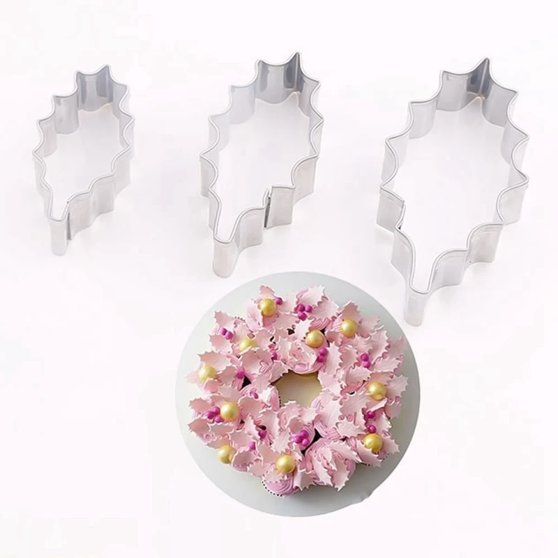 3 шт./компл. Рождественский набор из нержавеющей стали для резки листьев формы