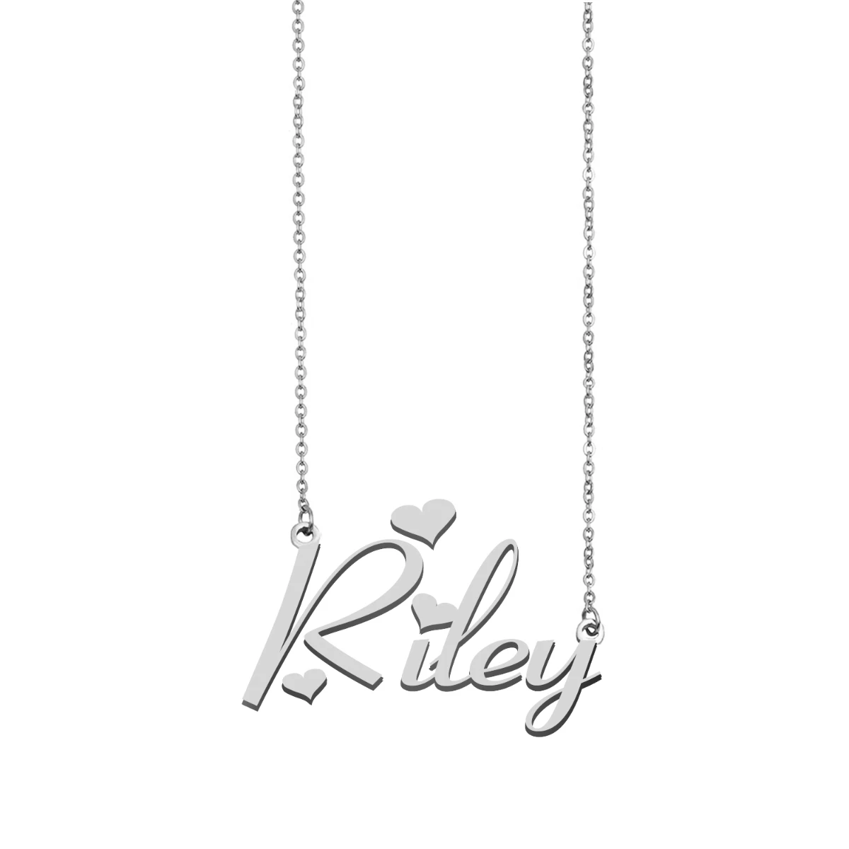 

Name Necklace Riley Personalised Stainless Steel Gold for Women Choker Alphabet Letter Pendant Girls Mom Jewelry Gift