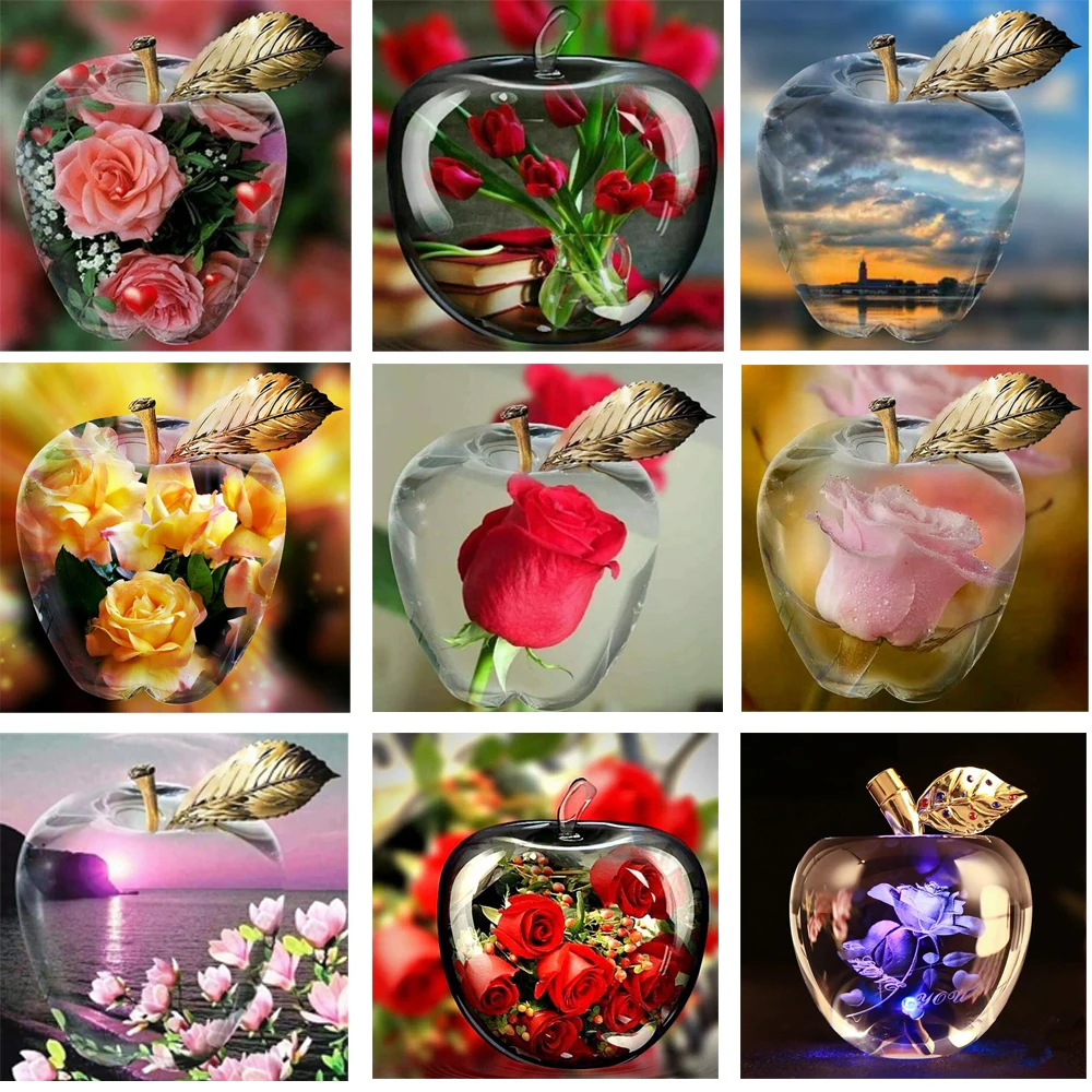 

DPF алмазная живопись Apple Алмазная вышивка крестиком ремесла Алмазная мозаика набор квадратных/круглых Стразы домашний декор